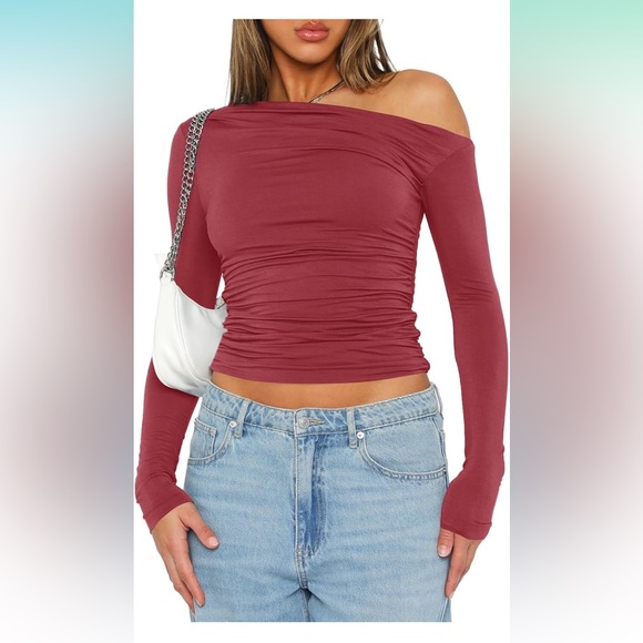 Pink Ruched Long Sleeve Top - Picture 2 of 2